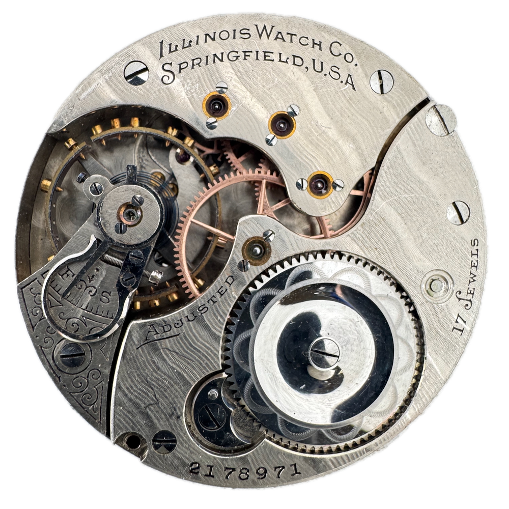 Antique 16s 1909 Illinois 17j Mechanical Hunter Pocket Watch Movement 175 USA
