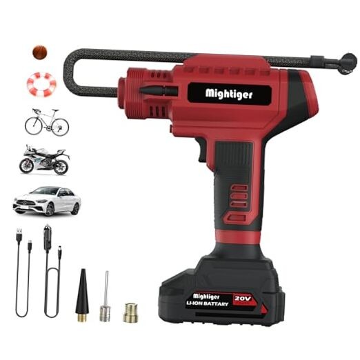 Tire Inflator 20V Cordless Mini Air Compressor DC 12V Portable Handheld Car