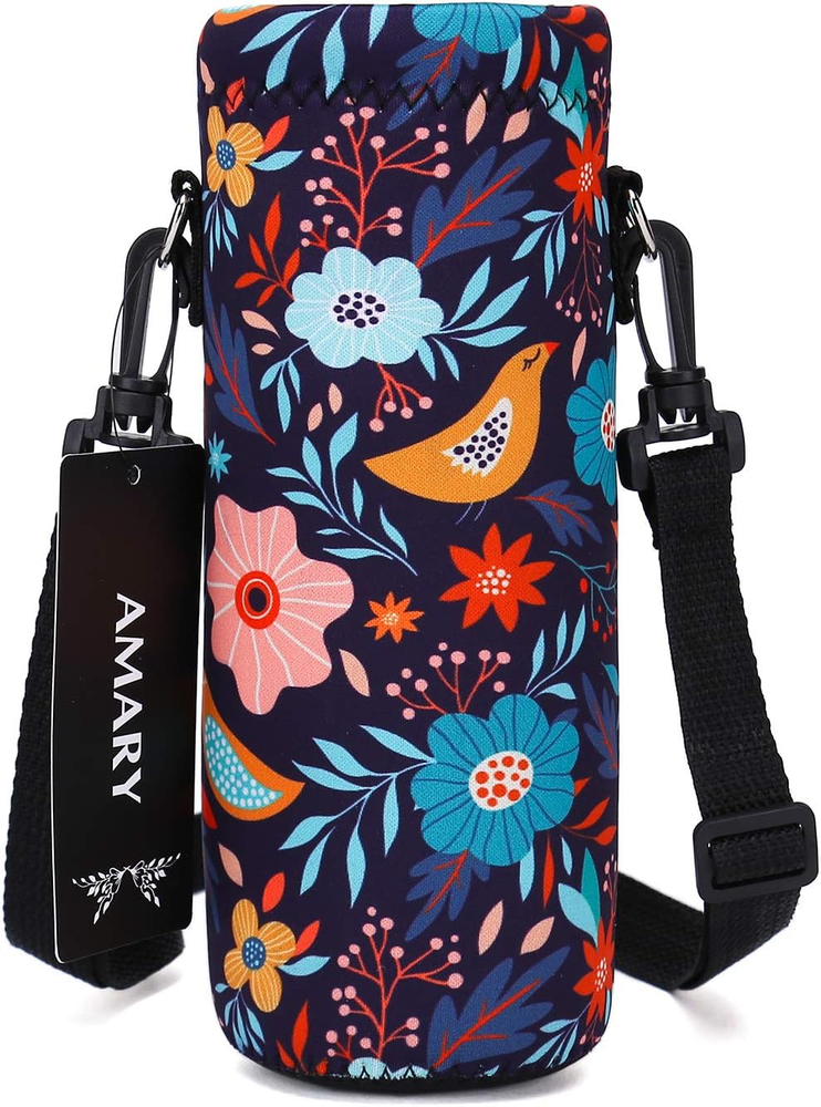 750ML Insulated Neoprene Water Bottle Carrier with Adjustable Shoulder Strap