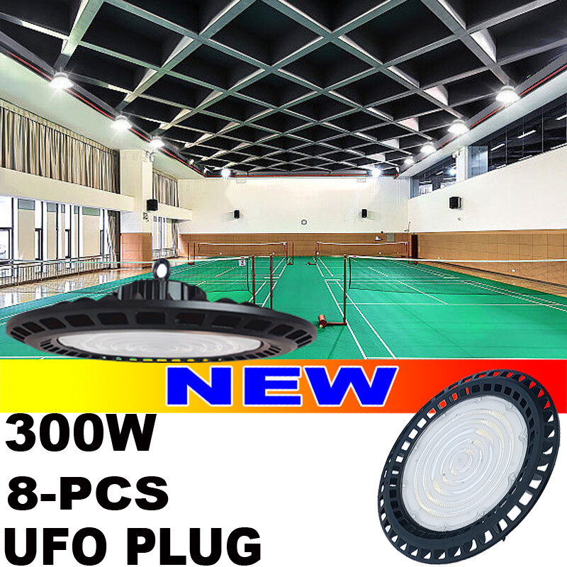300w led high bay light 8-PACK Factory Warehouse Commercial Light Fixtures 6500K