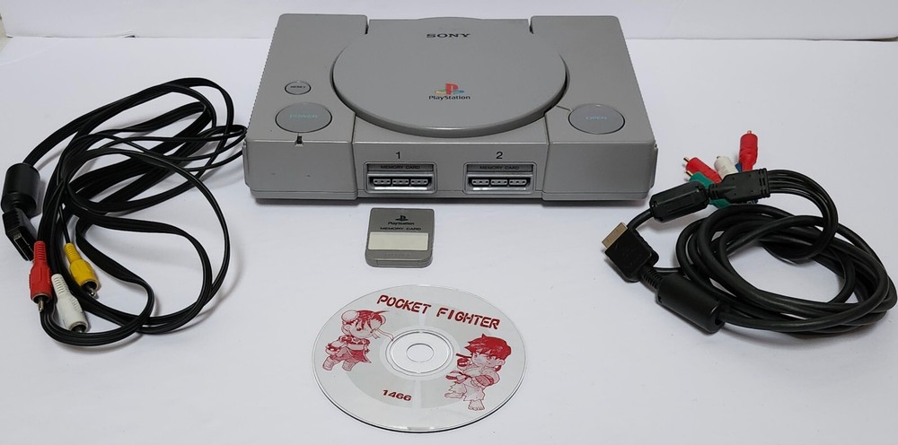 Sony PS1 Console Tested with Memory Card & Pocket Fighter Japanese Version