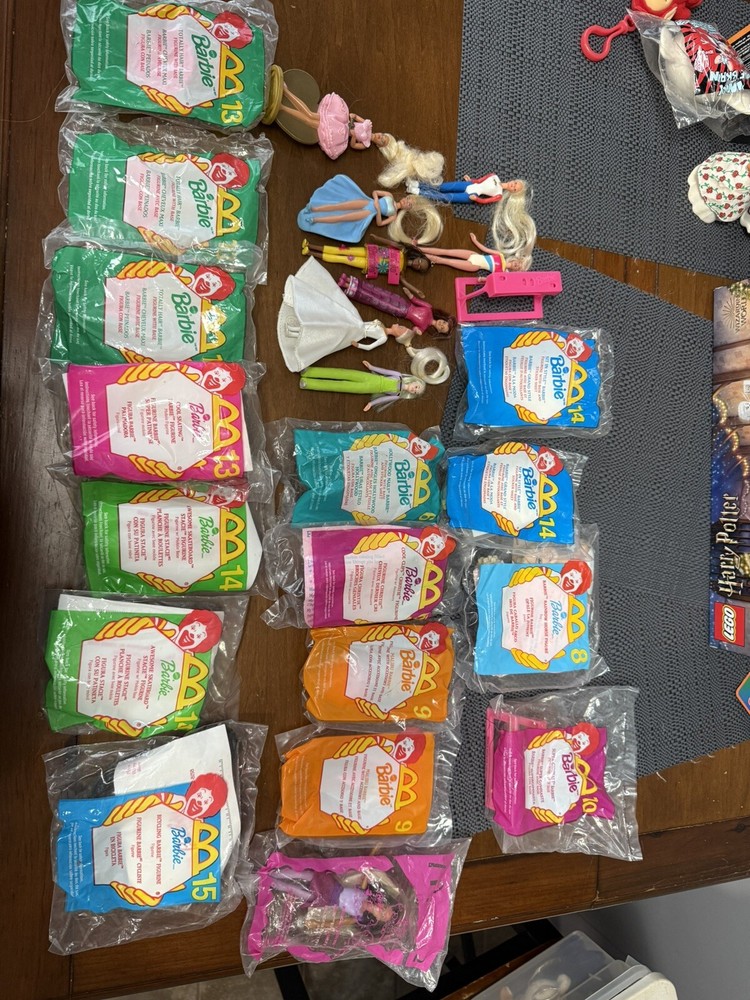 Vintage 1990s Barbie McDonalds Figurines - Lot of 24. 16 Unopened, 8 Opened