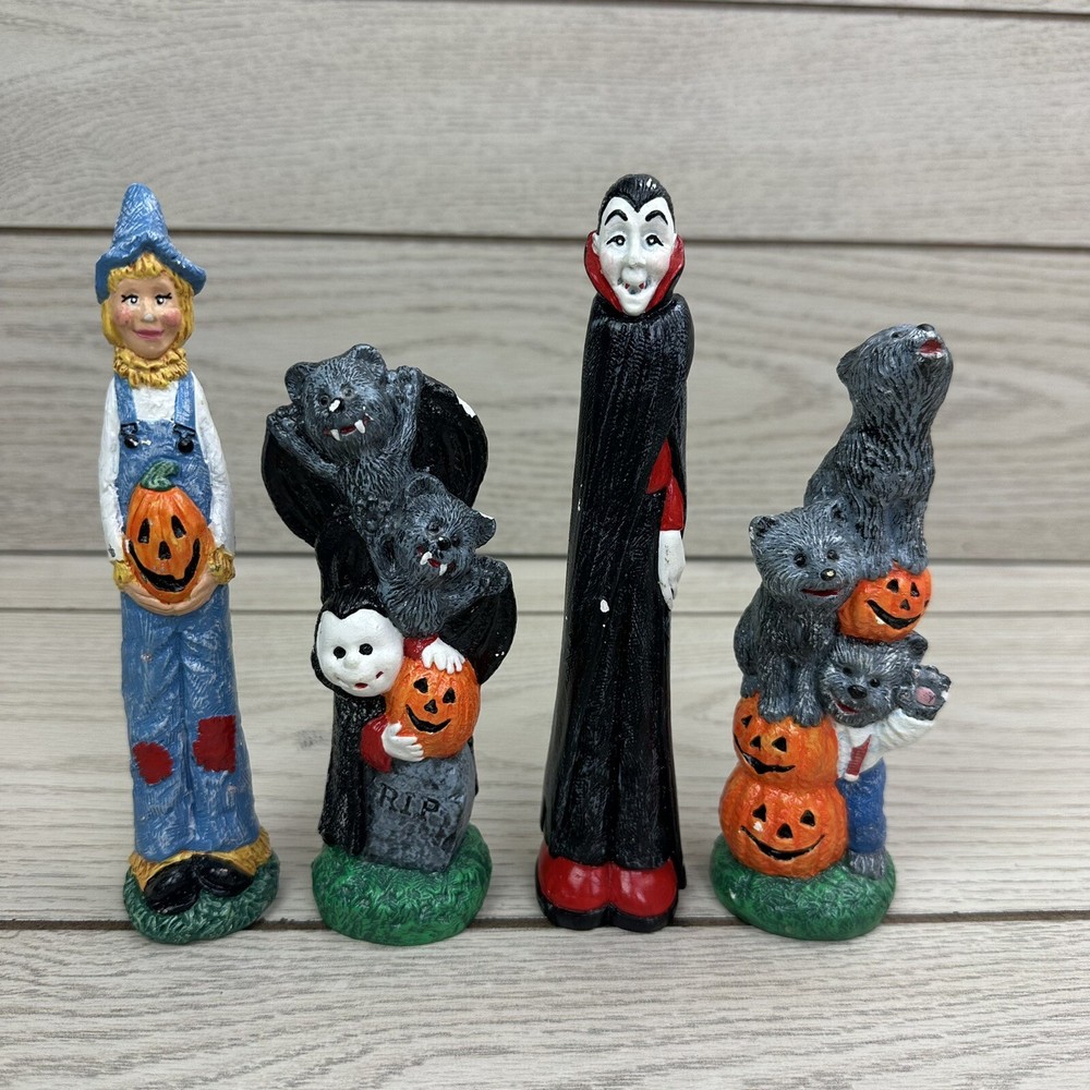 Halloween Haunted Pencil Figures Bats Wolves Vampire Scarecrow