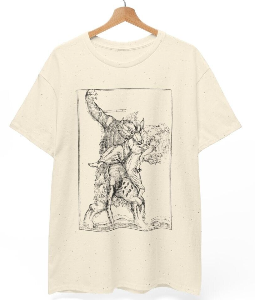 Werewolf Shirt Lycanthrope Medieval Art Vintage T-shirt Unisex tee