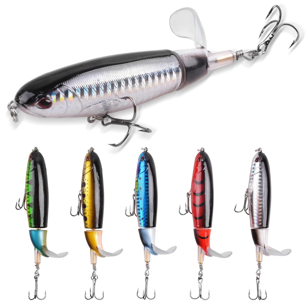 Topwater Bass Fishing Lure Kit Whopper Fishing Lures with Floating Rotating T...