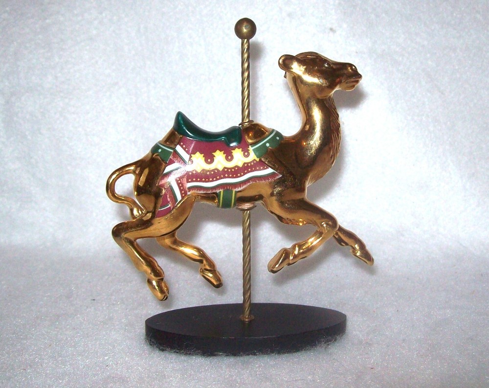 Franklin Mint 1991 Gold Bonded Carousel Horse Camel Figurine