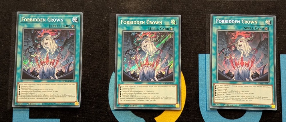 BPRO-EN067 Forbidden Crown x3 Secret Rare 1st Edition YuGiOh Playset