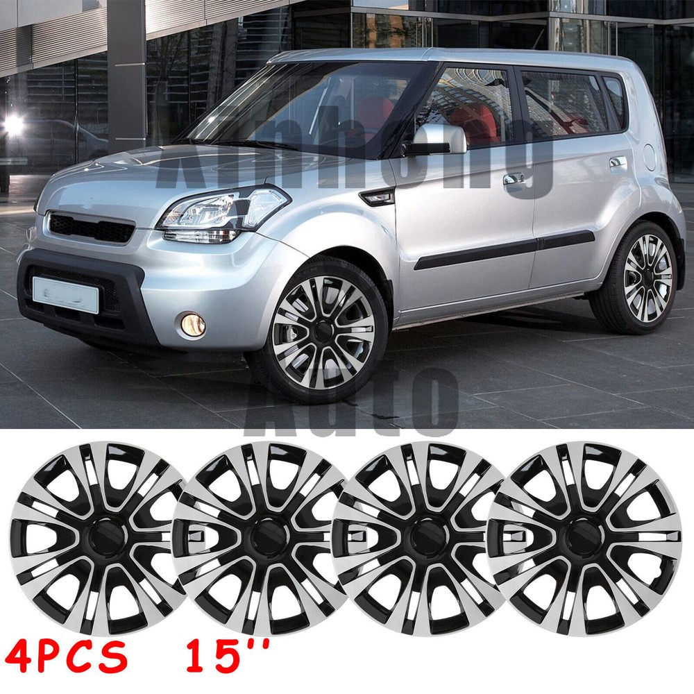 Kia Soul 15 Inch Snap On Wheel Rim Hubcaps Set of 4 for R15 Steel Wheels
