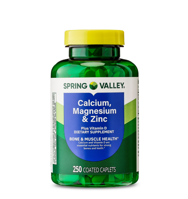 2 PACK Spring Valley Calcium, Magnesium & Zinc Plus Vitamin D3 , 250 Ct