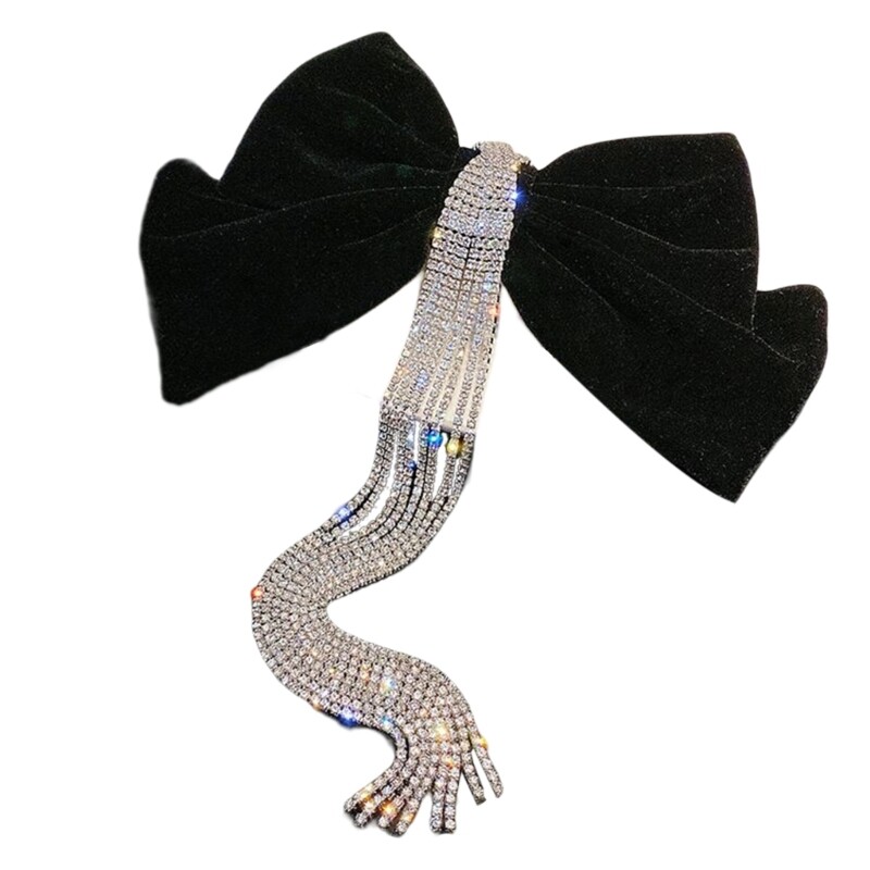 Vintage Sparkling Big Bow Hair Clip for Girls and Women