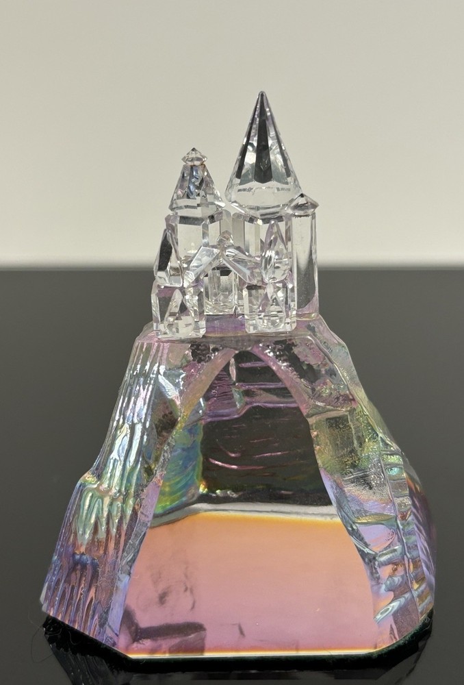 Vintage CRYSTAL WORLD rainbow Disney castle crystal figurine