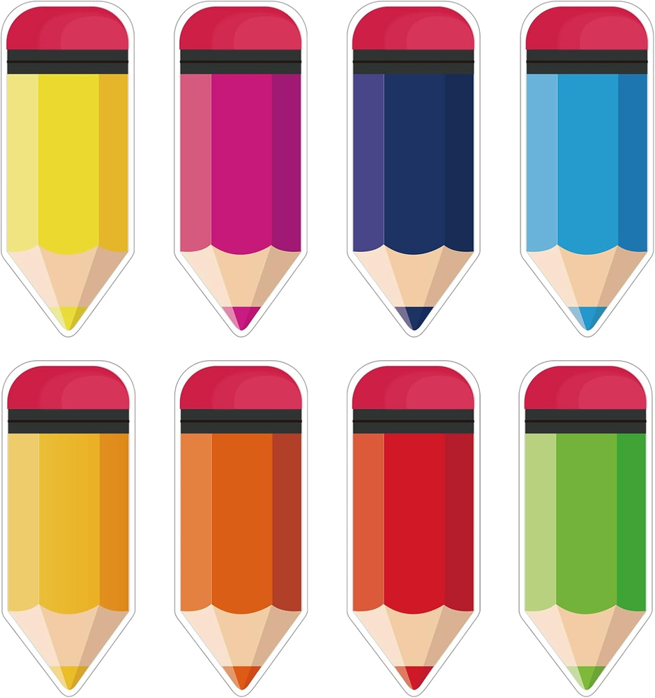Back to School Decorations,72 PCS Colorful Pencils Cutouts for Classroom Decorat-image