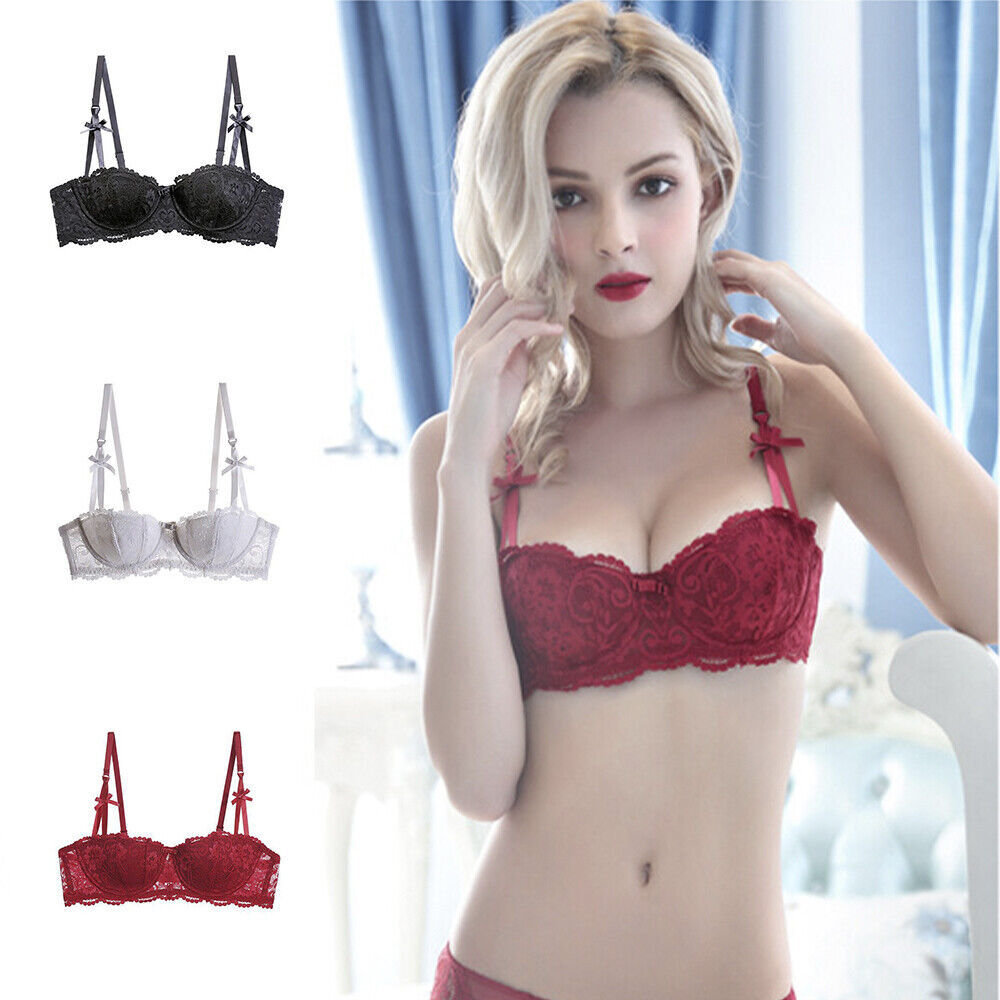 Half Cup Womens Bras Unpadded Lace Brassiere Underwired Plunge Sexy Lingerie