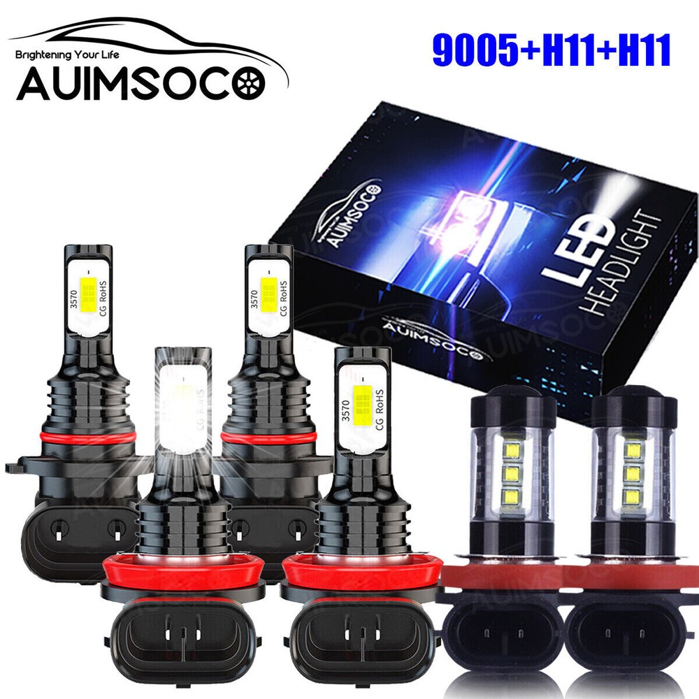 For Honda Accord 2008-2015 Coupe 2-Door LED Headlight High Low & Fog Light Bulbs