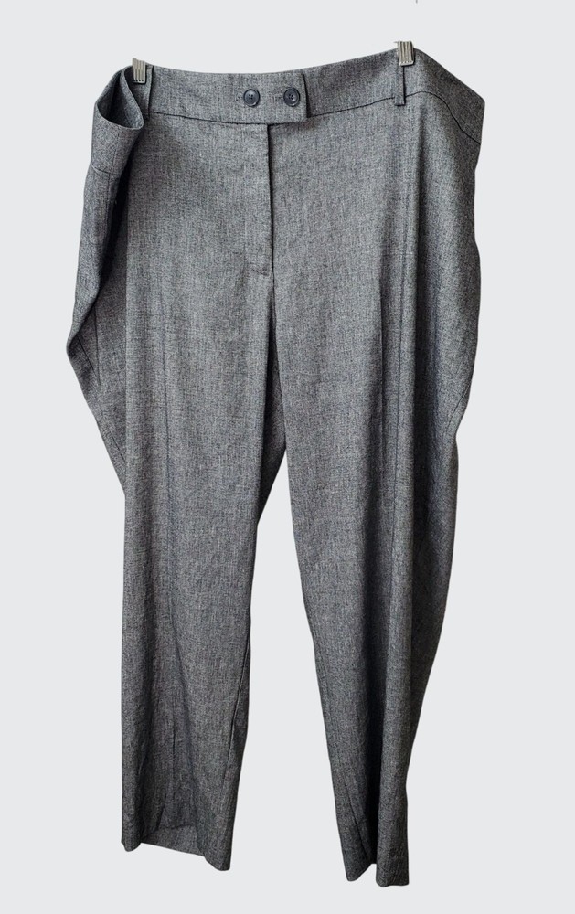 NWT Loft Plus Womens Slim Fit Trousers Size 26 Black White Tweed