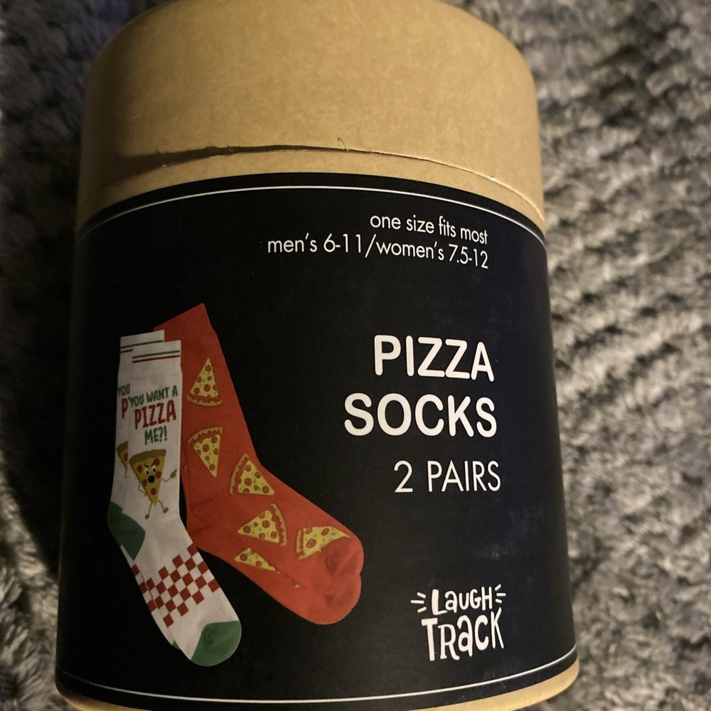 New Laugh Track Pizza Socks 2 Pairs Gift Set
