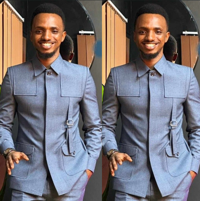 Casual Blue Mens Safari Suit Jacket Adjustable Outdoor Hunting Coat 2-Piece Set