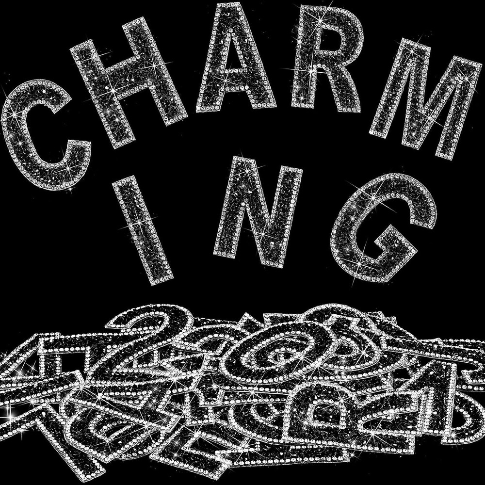 37 Pieces Rhinestone Letter Stickers Large Glitter Alphabet Crystal Number Self