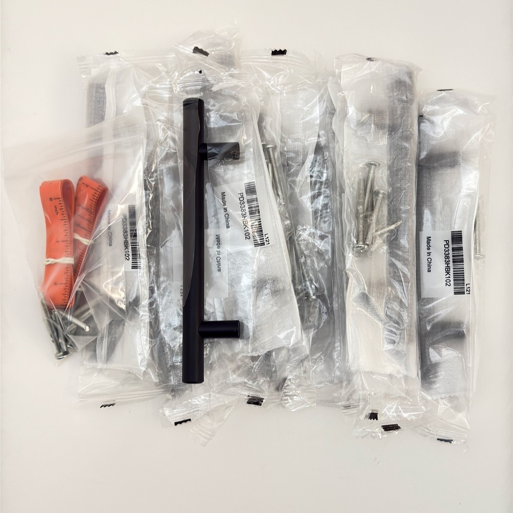 10 Pack Black T-Bar Cabinet Pulls 4 Inch Hole Centers for Kitchen Drawers