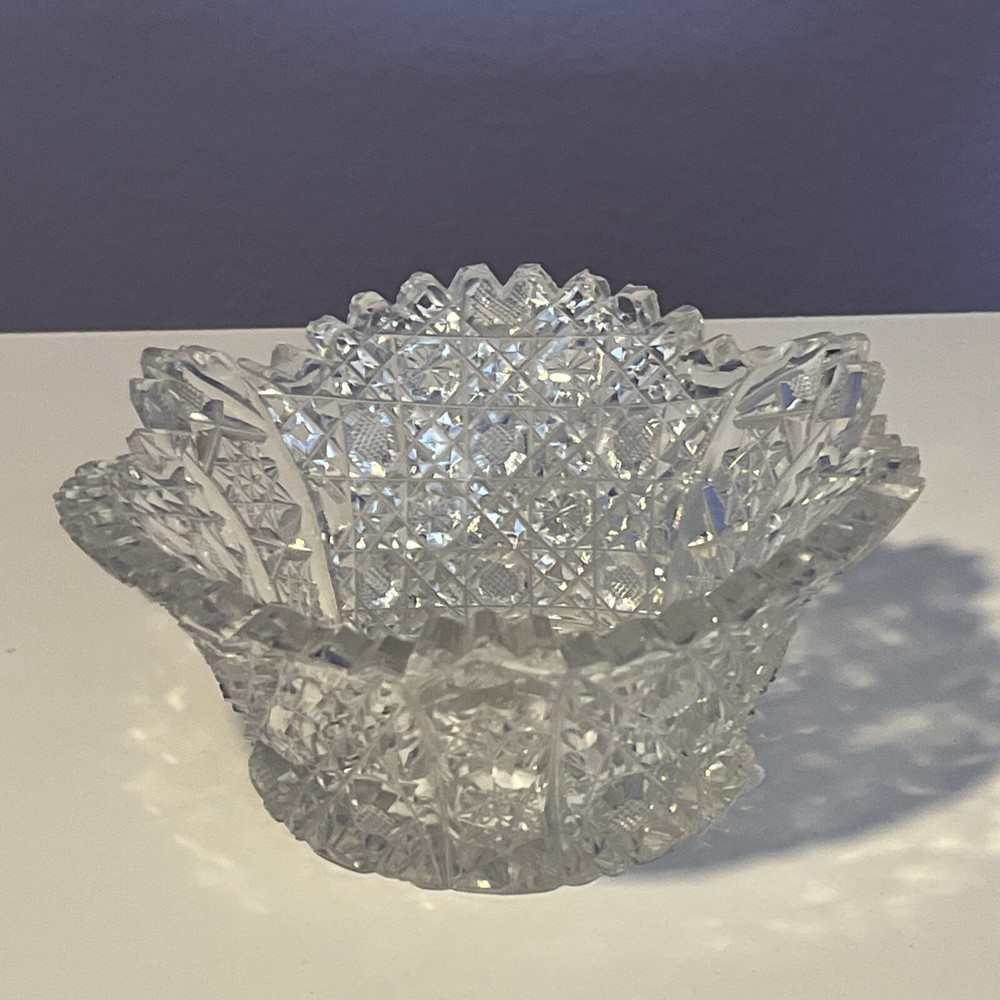 Vintage Brilliant Cut Daisy Buttons Bowl or Punch Bowl Stand READ Description  