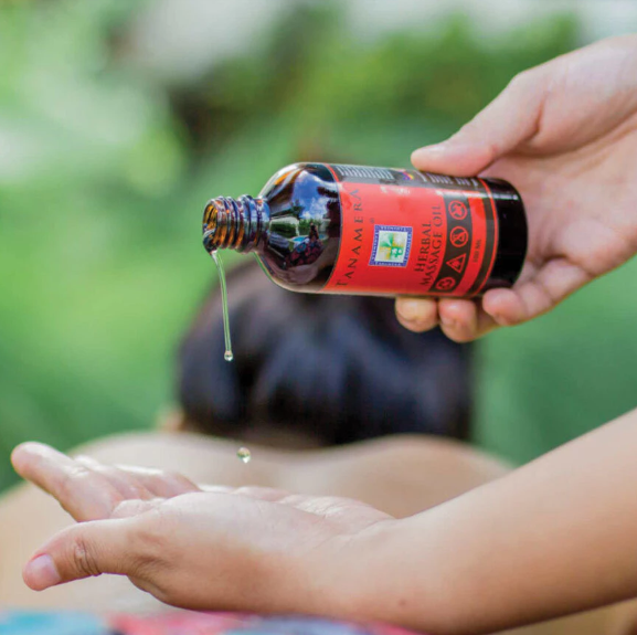 Tanamera Herbal Massage Oil for Aches Stress and Muscle Relief