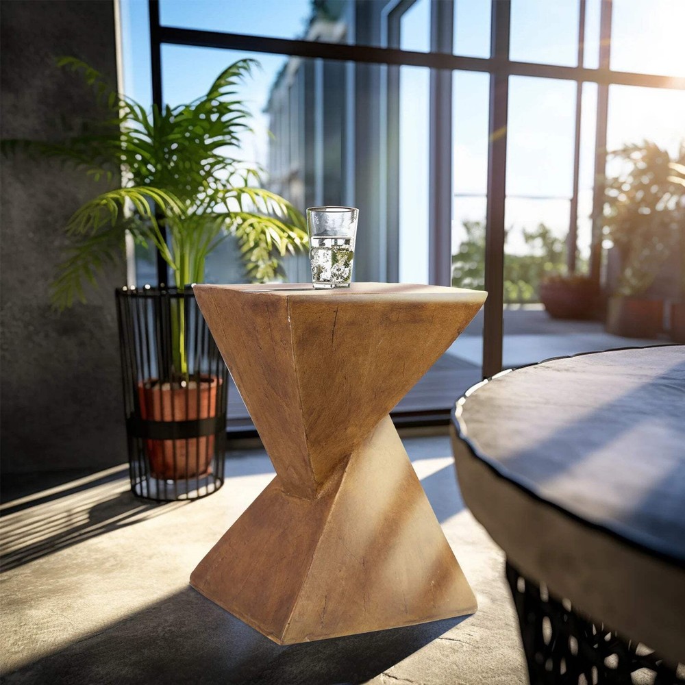 Lightweight Concrete Accent Table Modern Side Table Indoor Outdoor