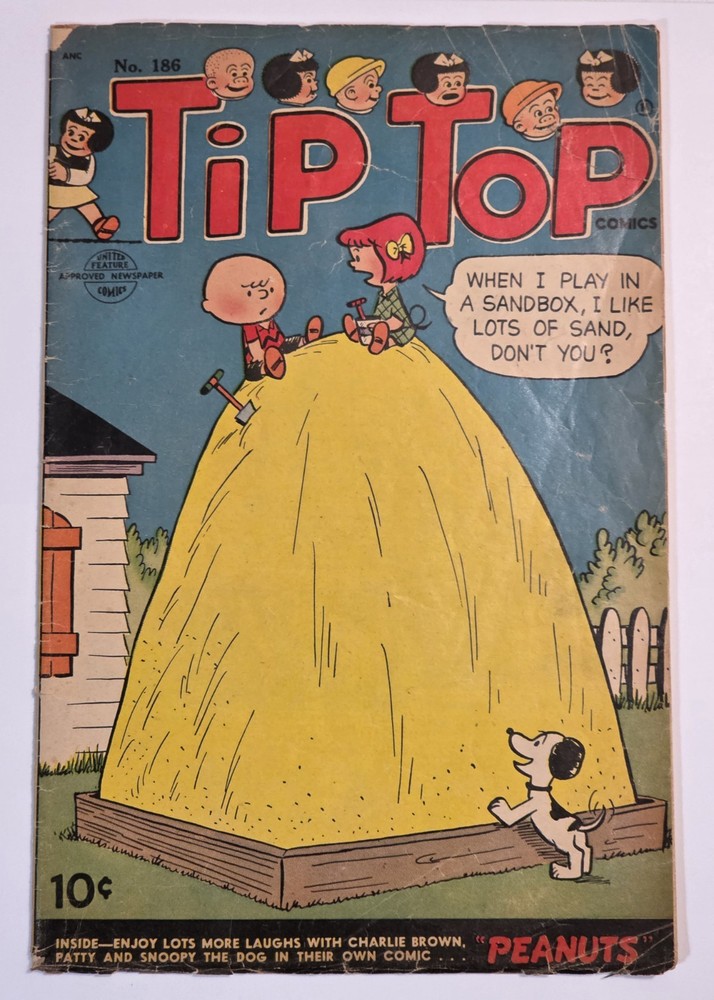 Tip Top #186 VG Charles Schultz' Peanuts, Snoopy 1954 United Feature Golden Age