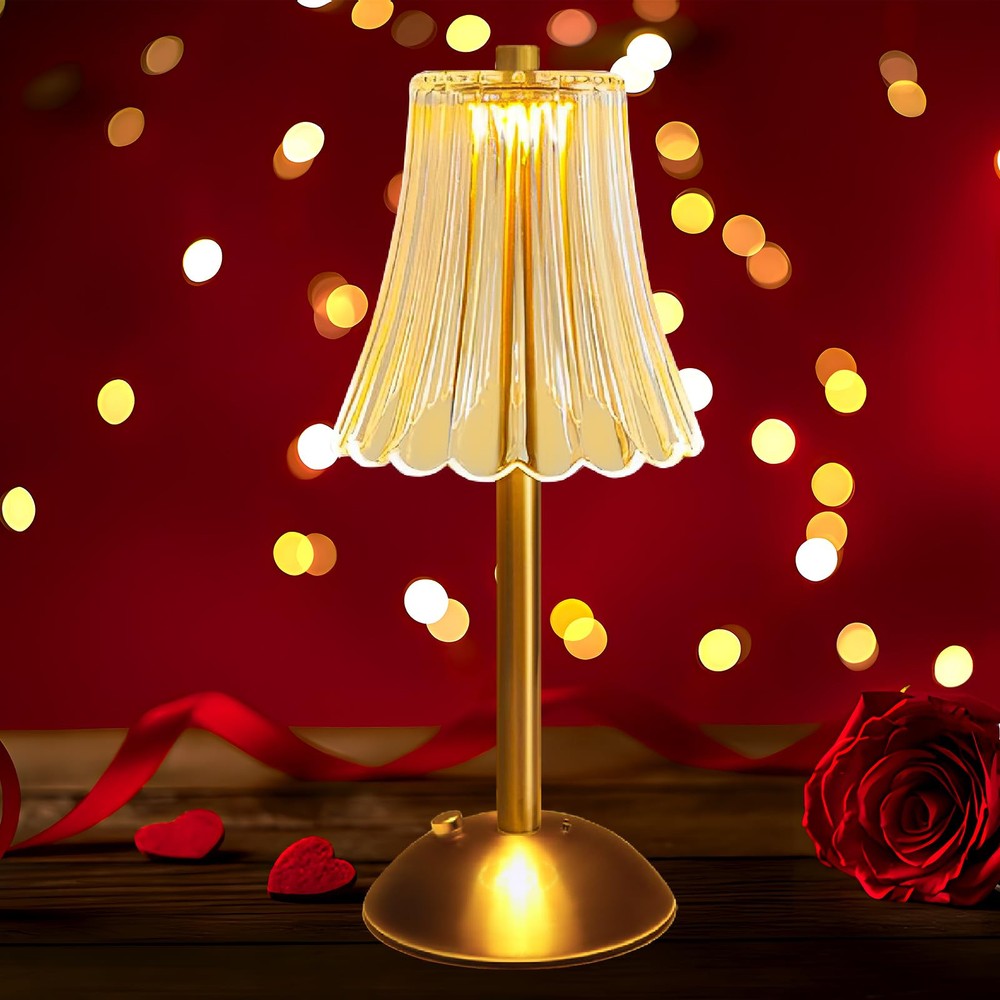 Valentines Day Gift for Her - Rechargeable Cordless Touch Table Lamp