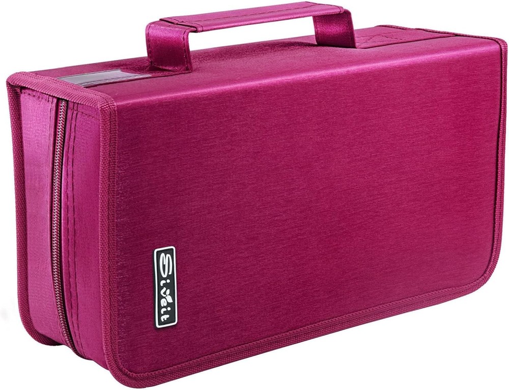 DVD Case Holder, CD/DVD Wallet Binder Holder 160 Capacity CD Rose