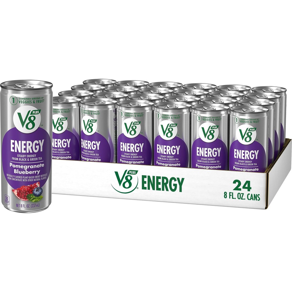 V8 +Energy Pomegranate Blueberry Juice Energy Drink 8 fl oz Can 24 Pack