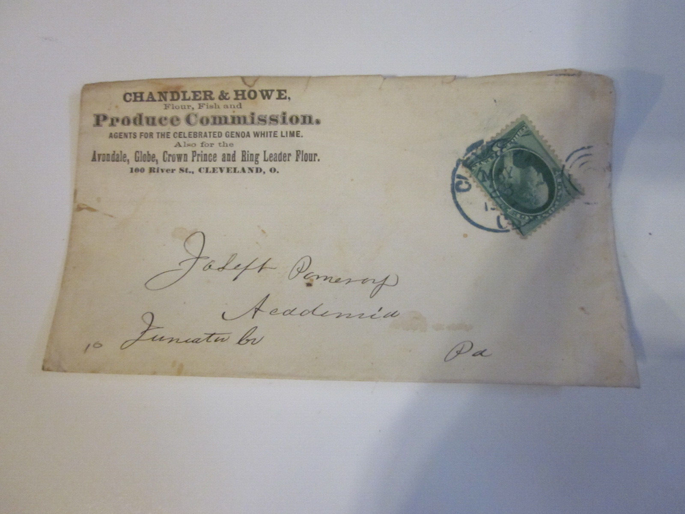 US 1880'S COVER CHANDLIER & HOWE PRODUCE CLEVELAND OHIO CANCEL STAMP 156