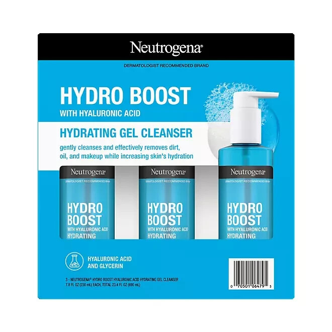 Neutrogena Hydro Boost Hydrating Cleansing Gel 7.8 oz 3-Pack