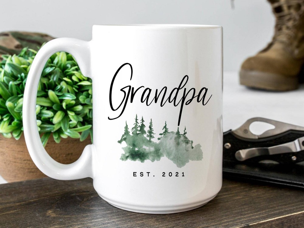 Grandpa Est Coffee Mug Pregnancy Announcement Coffee Mug Custom Gift To Announce