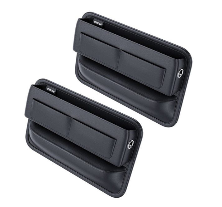 2X Car Seat Gap Catcher Storage Box Pocket Organizer Side Crevice Filler Leather