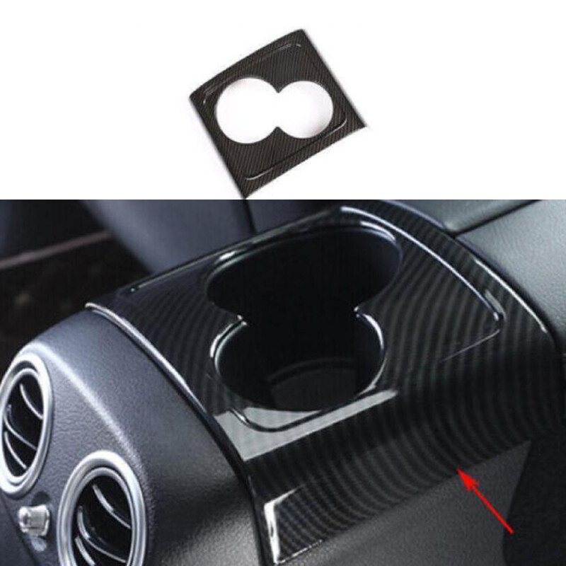 ABS Carbon Fiber Rear Water Cup Panel Cover Trim For Benz E-Class W213 2019-2020