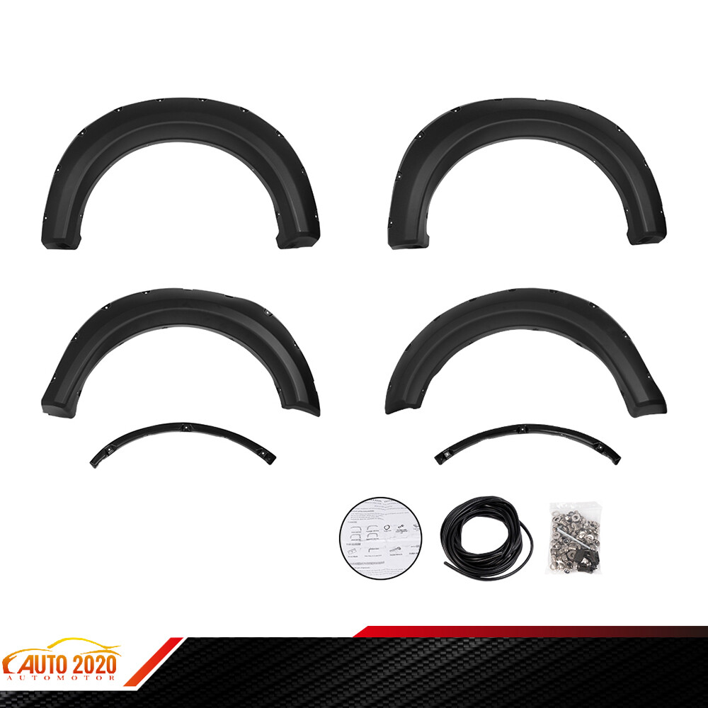 Wheel Fender Flares Black Fit For 2009-2014 Ford F150 Offroad Pocket Rivet Style