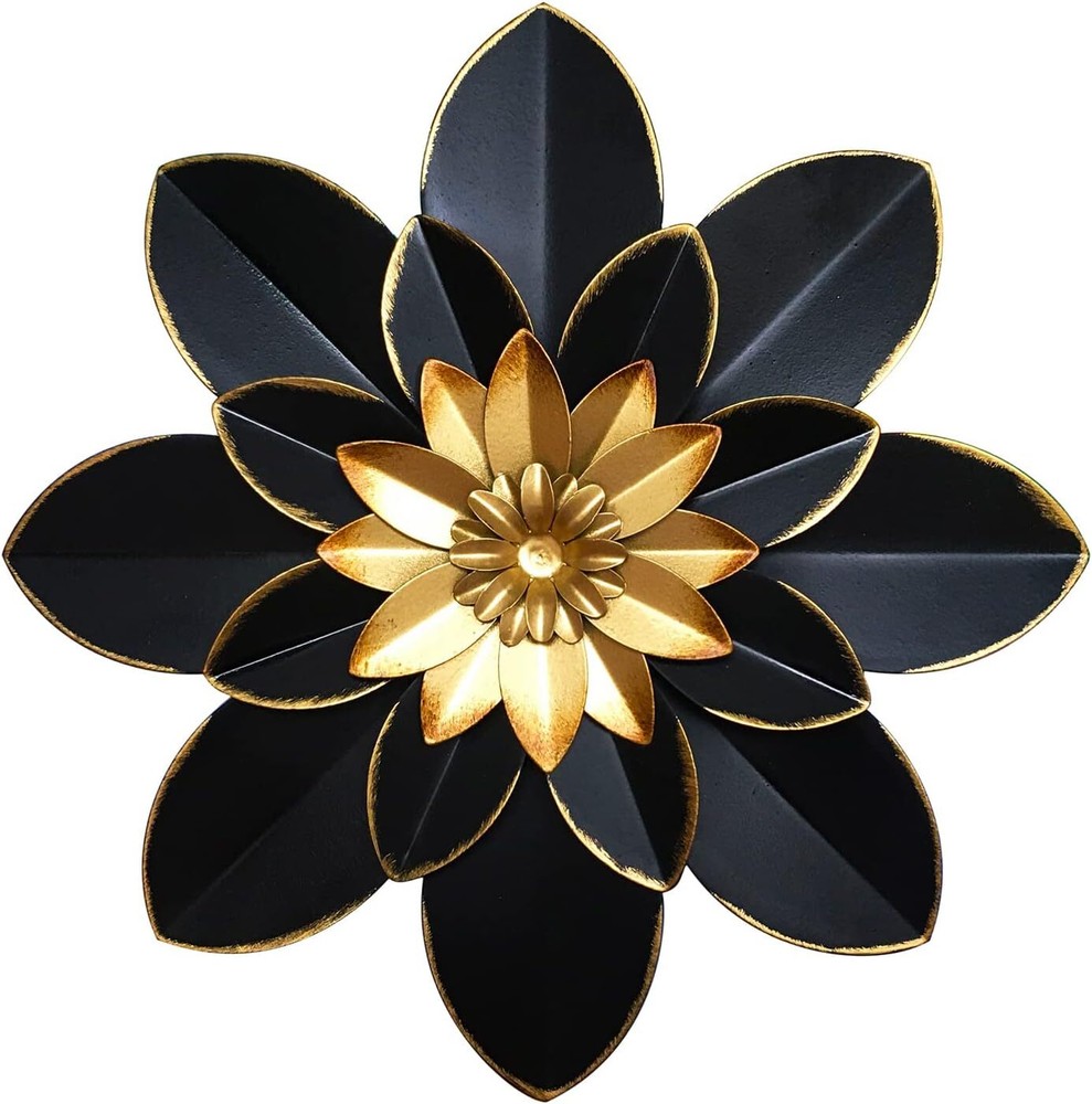 Rustic Distressed Metal Floral Wall Art Sculpture 9.5 Inch Modern Decor