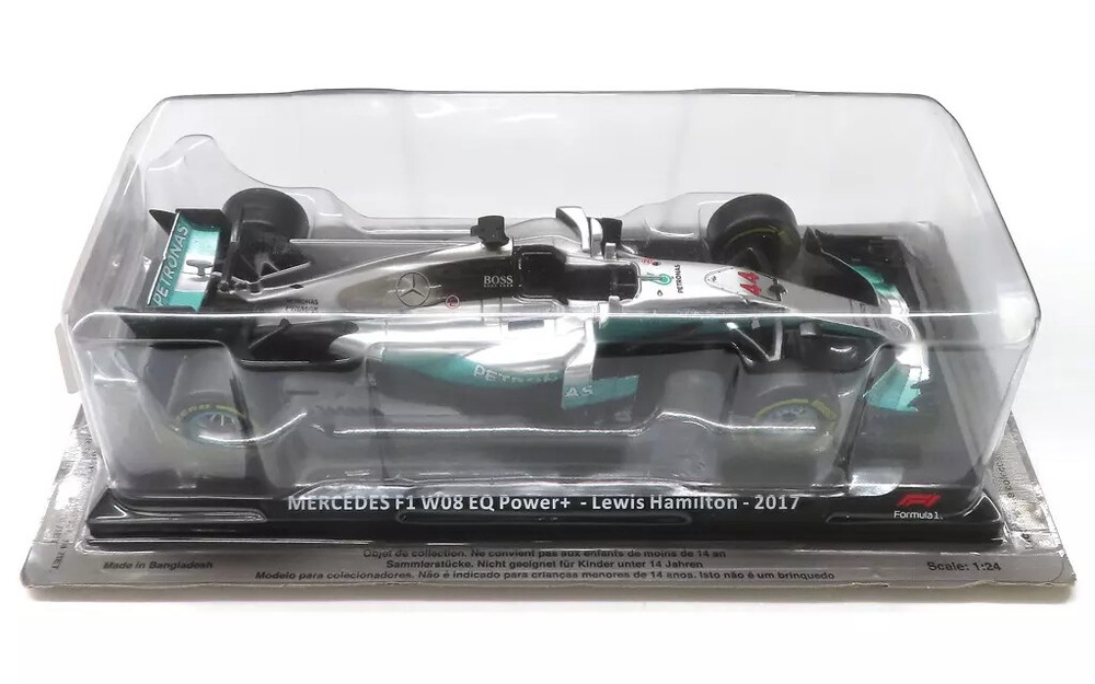 Minicar 1/24 Mercedes F1 W08 Eq Power 2017 44 Silver Green Big Scale Collection