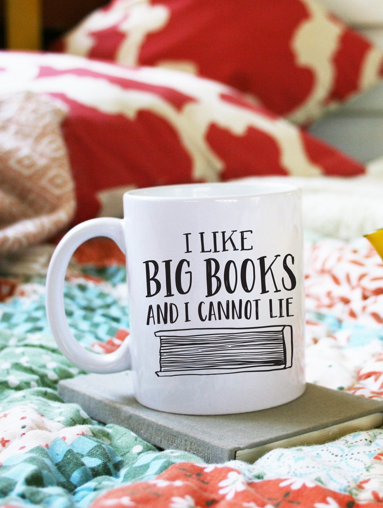 I Like Big Books And I Cannot Lie Funny Illustrated Ceramic Plastic Travel Mug