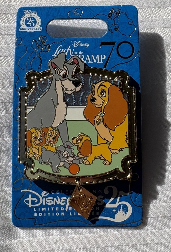 2025 Disney Pin Lady & The Tramp 70th Anniversary Pups Puppies LE 4000