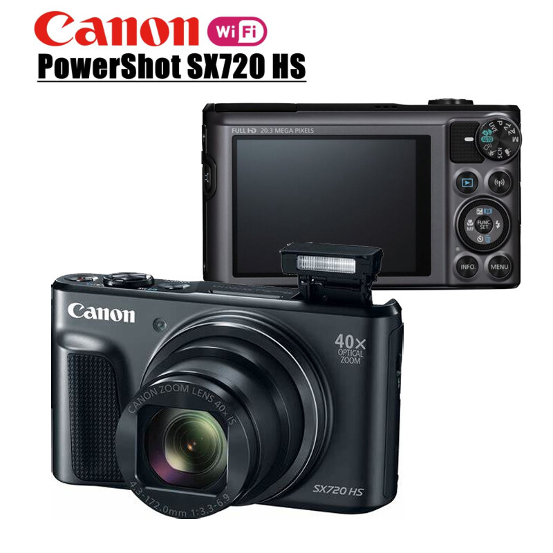 Canon PowerShot SX720 HS 20.3MP Compact Digital Camera 20.3MP 40x Wi-Fi - Black