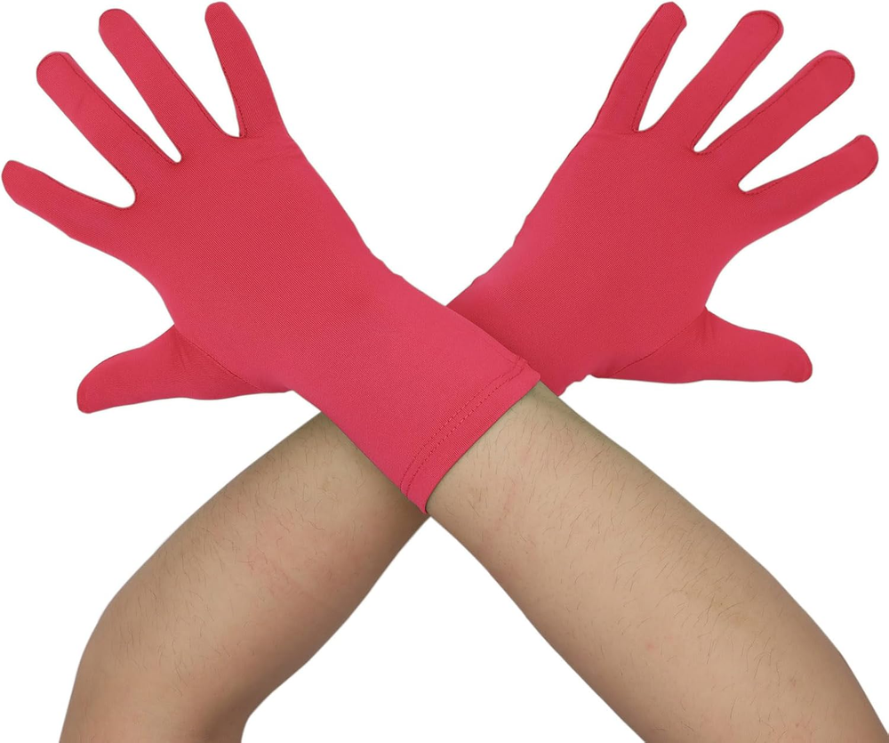 Men'S and Women'S Wrist Length Spandex Gloves Wedding Party Christmas Costume Pa