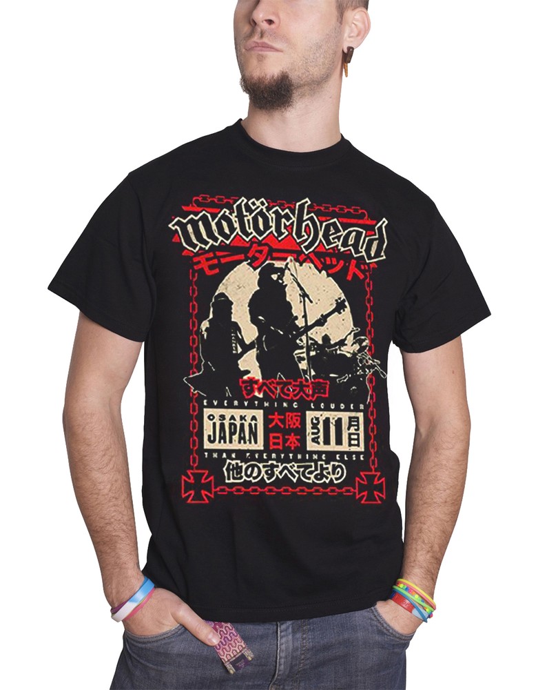 Motorhead Osaka Japan Tour Official Louder Black Mens T-Shirt New