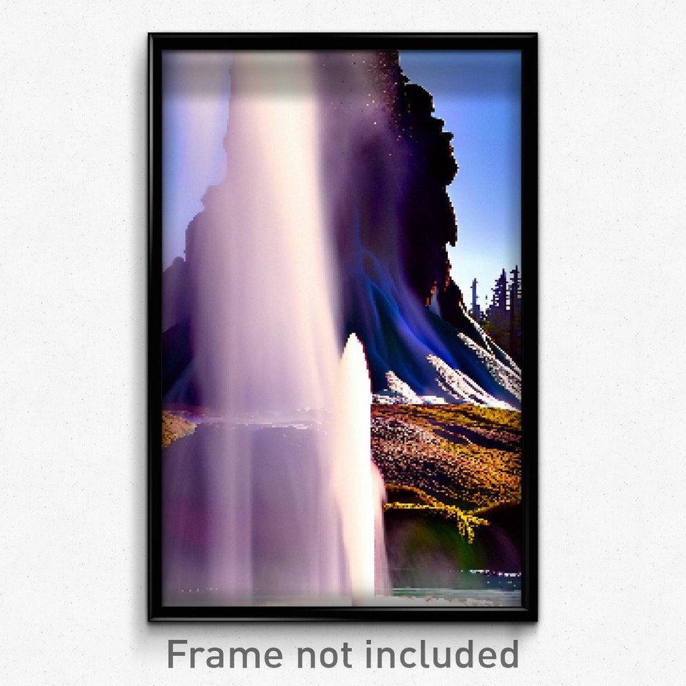 Pixel Art Poster - Showy Geyser (8 Bit Psychedelic Trippy Video Game Print)