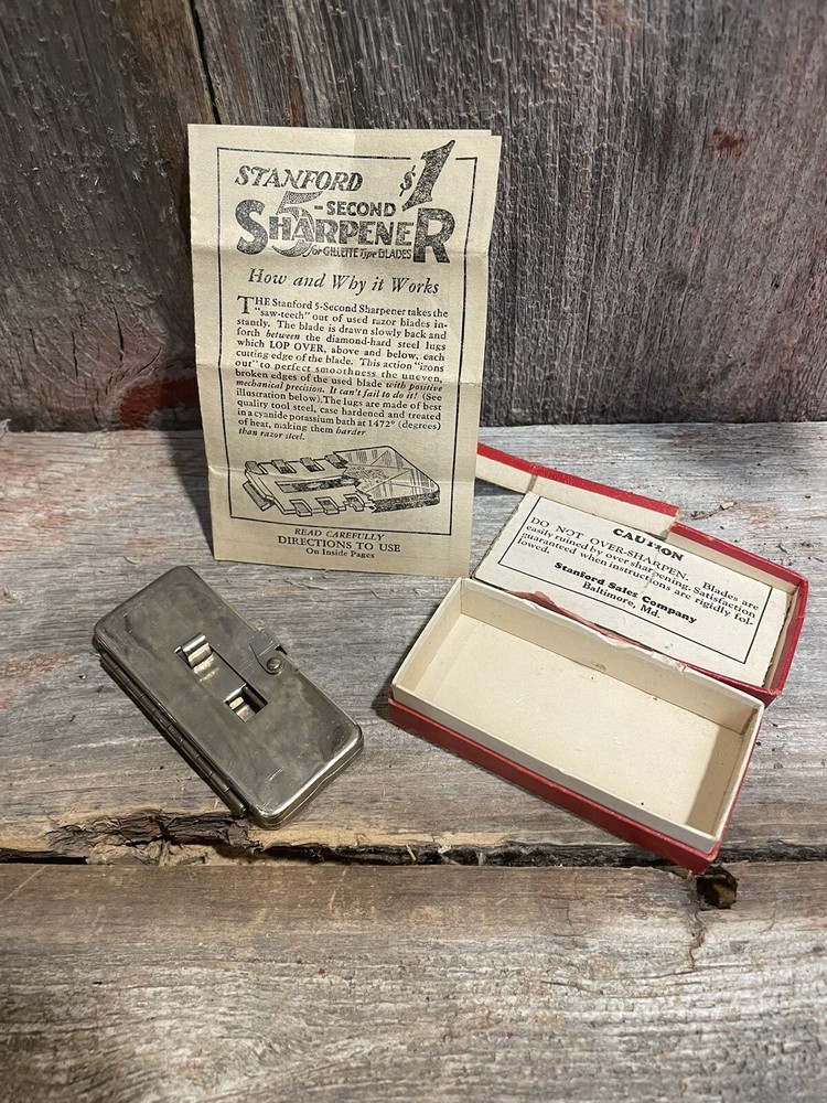 Vintage  STANFORD MFG. CORP - 5 SECOND SHARPENER - Double Edge Blade Sharpener