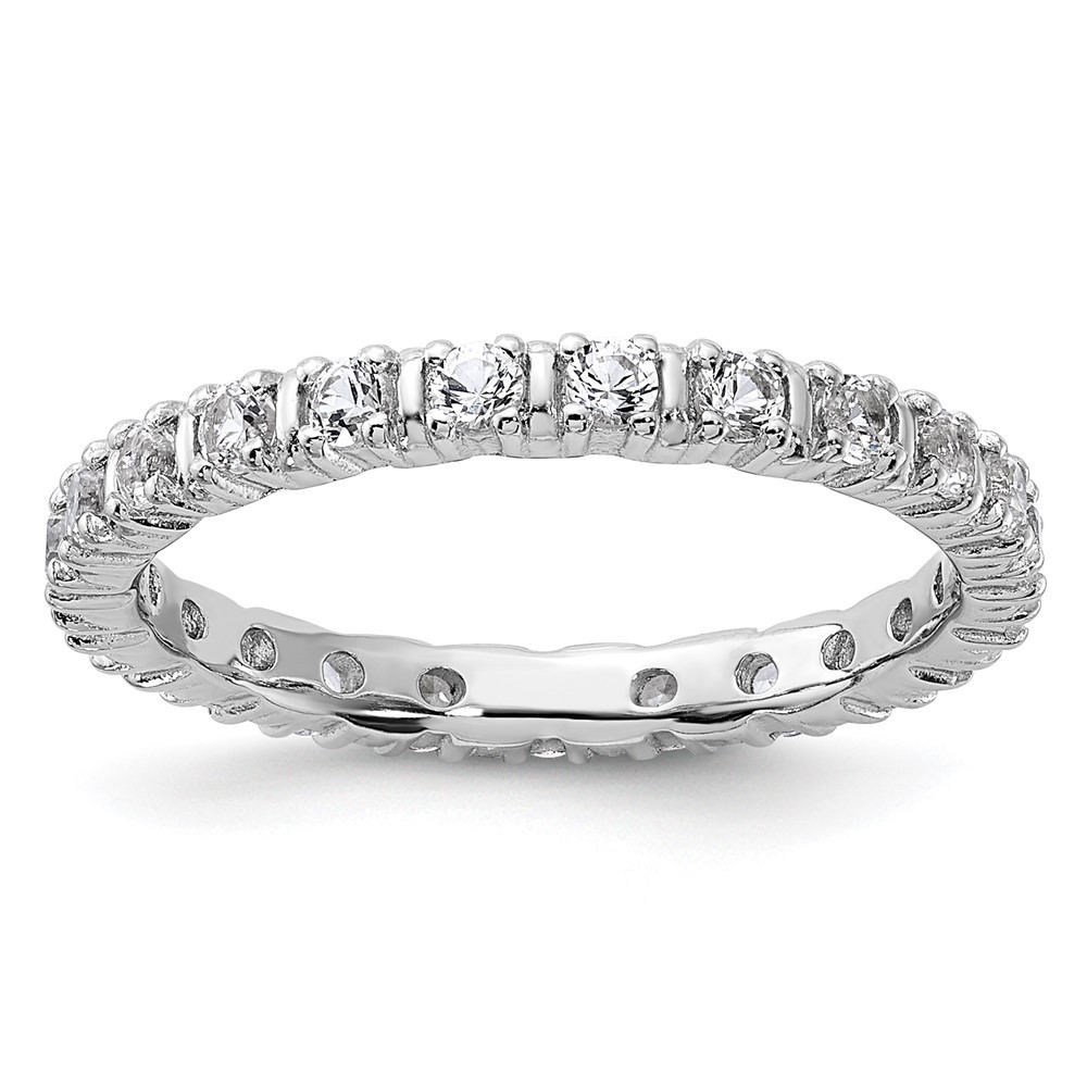 Sterling Silver Stackable Expressions Lab Created White Sapphire Ring Size 7
