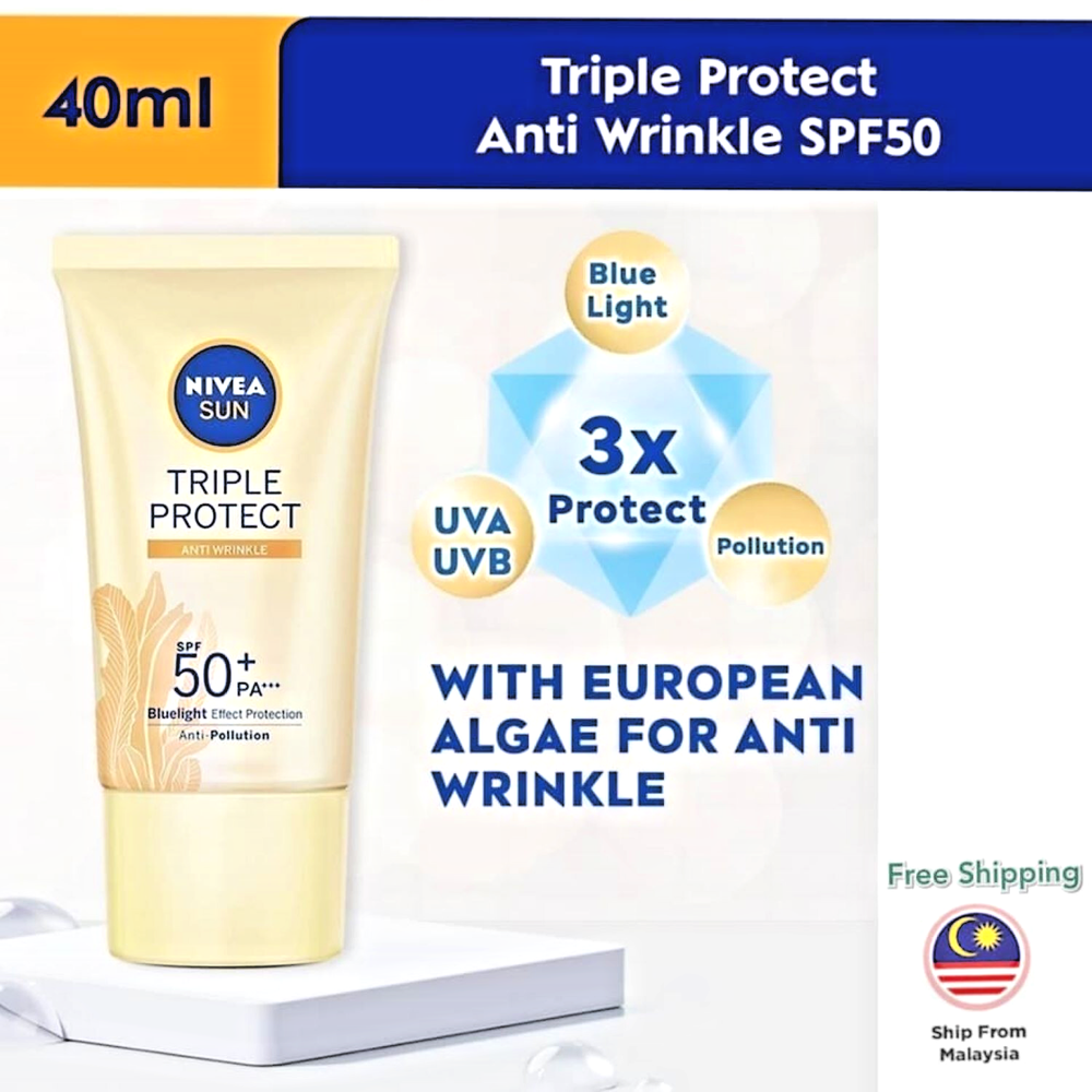NIVEA Triple Protect Anti-Wrinkle Sunscreen SPF50 PA+++ 40ml