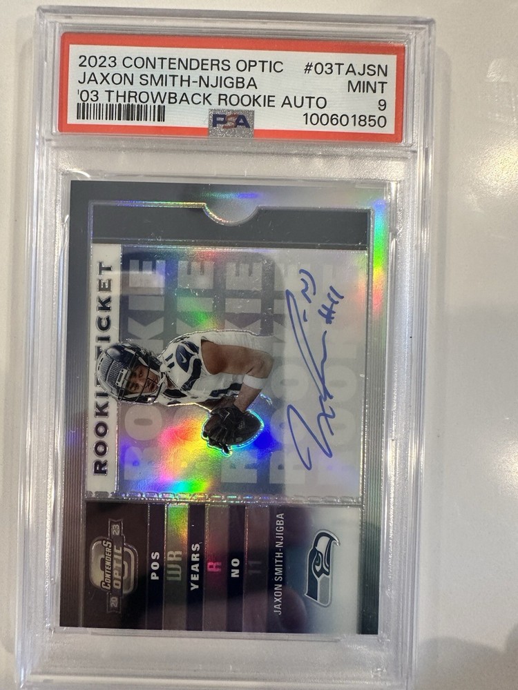 2023 Contenders Optic JAXON SMITH-NJIGBA 2003 Throwback Rookie Ticket AUTO #/25