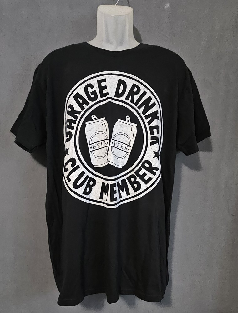Garage Drinker Club XL Beer Day Drinking Mens T-Shirt-image