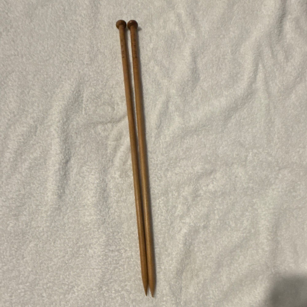 Wooden Single Point Size 13 14 Inch Knitting Needles Made in USA
